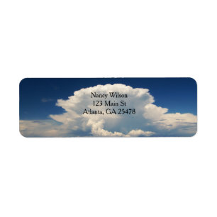 Witte Pluizige Wolk Etiket