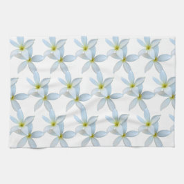 Witte plumeria bloeit theedoek