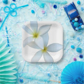 Witte Plumeria Blooms Papier Bord (Feest)