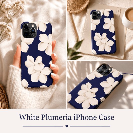 Witte Plumeria Case-Mate iPhone Case