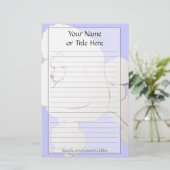 Witte poedel briefpapier (Staand voorkant)