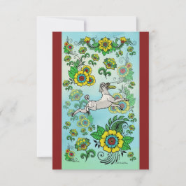 Witte Poedel Het vangen van een Frisbee Note Kaart