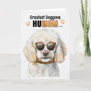 Witte poedel hond grootste HuMOM Moederdag Feestdagen Kaart