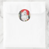 Witte Poedel Kerst Stijl Stickers Labels (Tas)