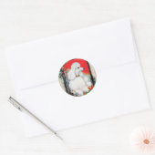 Witte Poedel Kerst Stijl Stickers Labels (Envelop)
