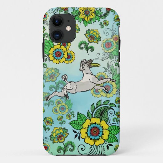 Witte poedel met frisbee Case-Mate iPhone case (Achterkant)
