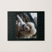 Witte poedel puzzel legpuzzel (Horizontaal)