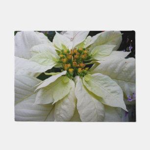 Witte Poinsettia Elegante Kerst Florale Deurmat