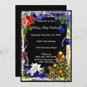 Witte Poinsettia Feestelijke Boom Kerstfeest Kaart (Voorkant / Achterkant)