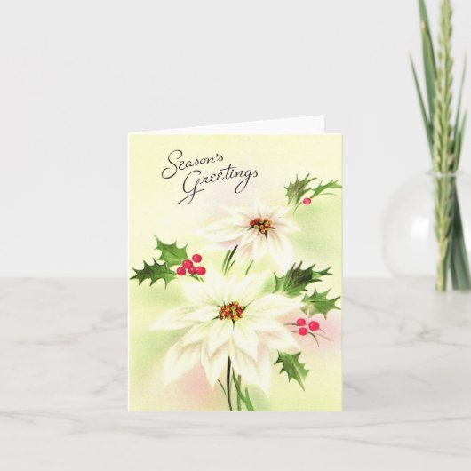  Witte Poinsettia Kerst Kaart (Voorkant)