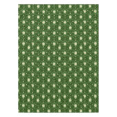 Witte Poinsettias Groene bladeren Kerstmis op Groe Tafelkleed (Voorkant)