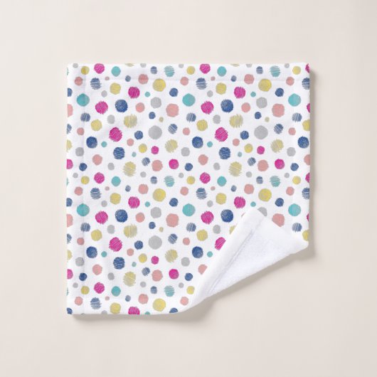 witte poka Dot Bad Handdoek (Wasdoekje)