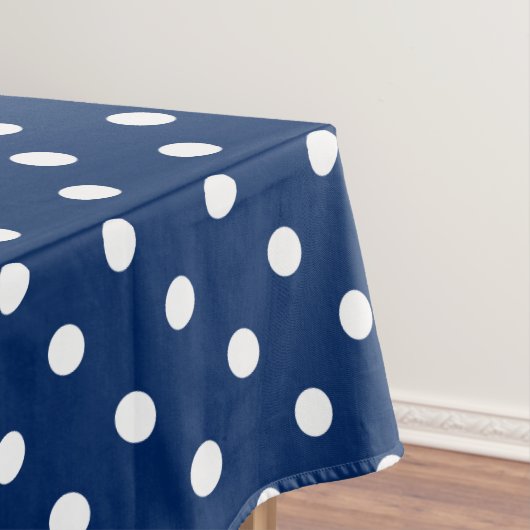 Witte poka Dots op Navy Blue Tafelkleed (Voorbeeld)