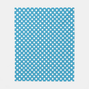 Witte poka Dots op Peacock Blue Background Fleece Deken