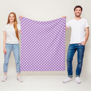 Witte poka Dots op Thistle Paars Fleece Deken
