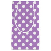 Witte poka Dots op Thistle Paars Klein Cadeauzakje (Voorkant)