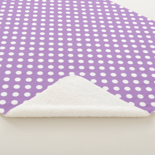 Witte poka Dots op Thistle Paars Sherpa Deken