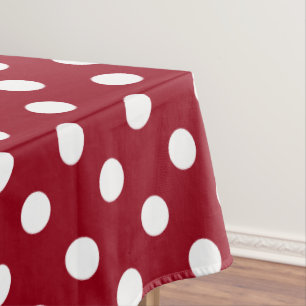 Witte pokstippen op schooldagen rood tafelkleed