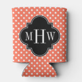 Witte Polka Dots 3I monogram Blikjeskoeler (Achterkant)