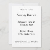 Witte Polka Dots op Blauwe Uitnodiging Sjabloon (Achterkant)