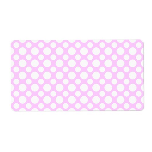 Witte Polka Dots op Roze Verzendlabel (Voorkant)
