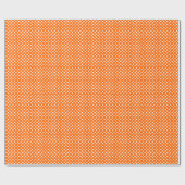 Witte Polka Dots op Sinaasappel Cadeaupapier (Vlak)