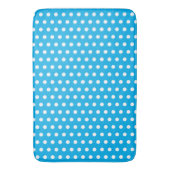 Witte Polka Dots op Sky Blue Retro Classic  Badmat (Voorkant Verticaal)