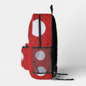 Witte Polka Dots Rood Monogram op Rood Fractaal Bedrukte Rugzak (Rechts)