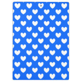 Witte polka harten blauw klembord (Achterkant)