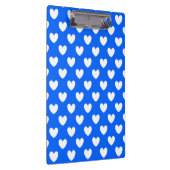 Witte polka harten blauw klembord (Rechts)
