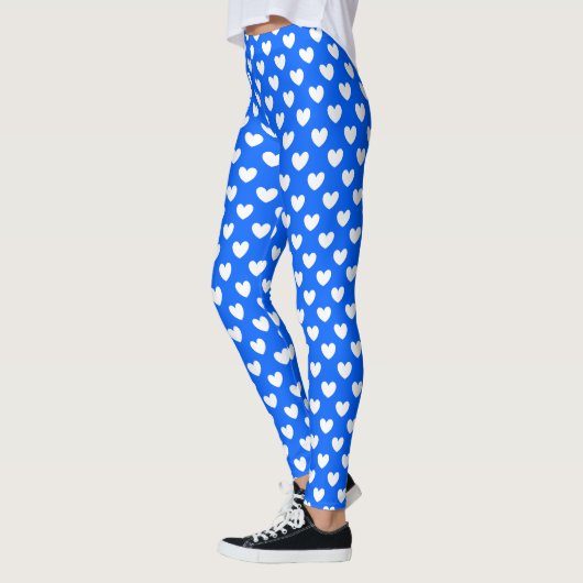 Witte polka harten blauw leggings (Links)