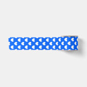 Witte polka harten blauw lint (Voorkant)