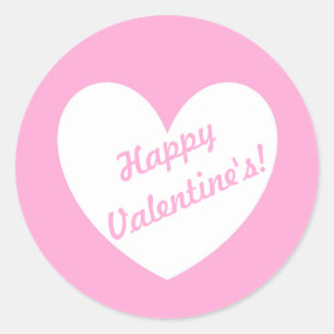 Witte polka harten op katoenhoudend Snoep Roze Ronde Sticker