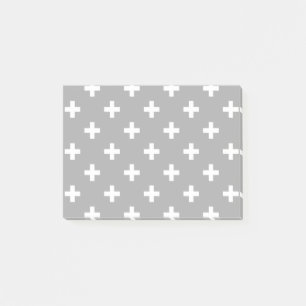 Witte polka kruist grijs post-it® notes