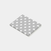 Witte polka kruist grijs post-it® notes (Schuin)