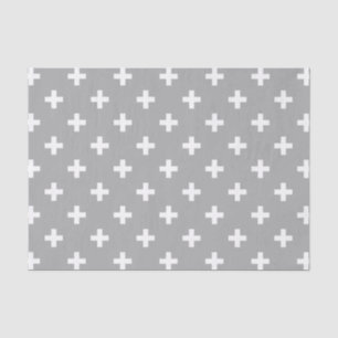 Witte polka kruist grijs tissuepapier