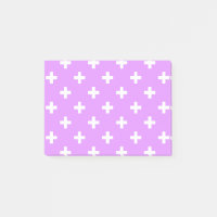Witte polka kruist lila