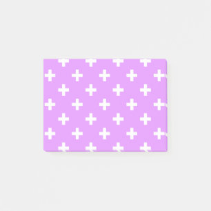 Witte polka kruist lila post-it® notes