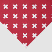 Witte polka kruist op rood tissuepapier (Detail)