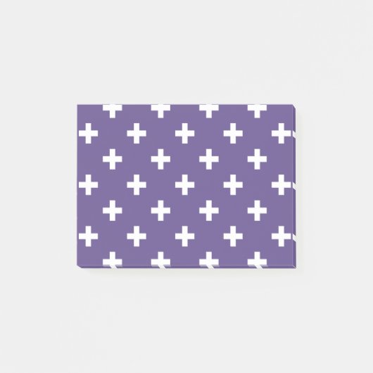 Witte polka kruist op ultraviolet post-it® notes (Voorkant)