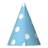 Witte polka op blauwe feesthoed feesthoedjes (Achterkant)