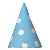 Witte polka op blauwe feesthoed feesthoedjes (Rechts)