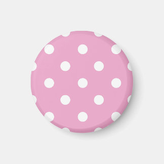 Witte polka op roze magneet