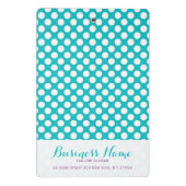 Witte polka punt en turquoise achtergrond mini klembord (Achterkant)