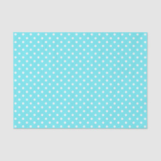 witte polka - punten op cyaan aqua achtergrond tissuepapier