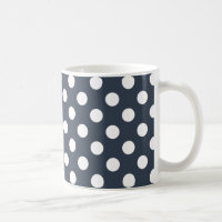 Witte polka-stippen op blauw-grijs