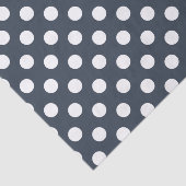 Witte polka-stippen op blauw-grijs tissuepapier (Detail)