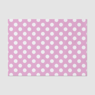 Witte polka stippen op bleek roze tissuepapier