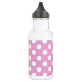 Witte polka stippen op bleek roze waterfles (Links)