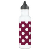 Witte polka-stippen op Bourgogne Waterfles (Rechts)